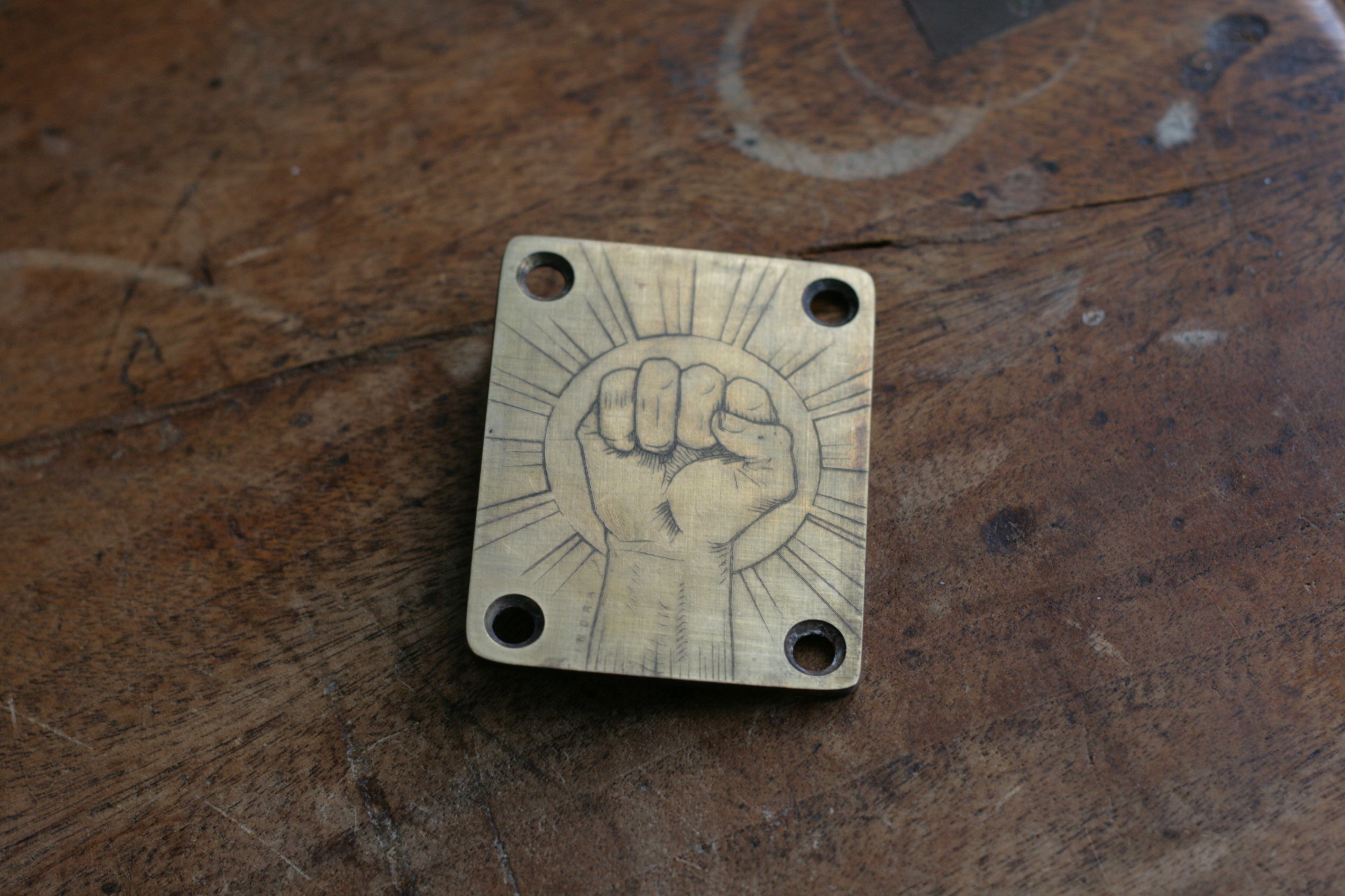 Fist neck plate Brass