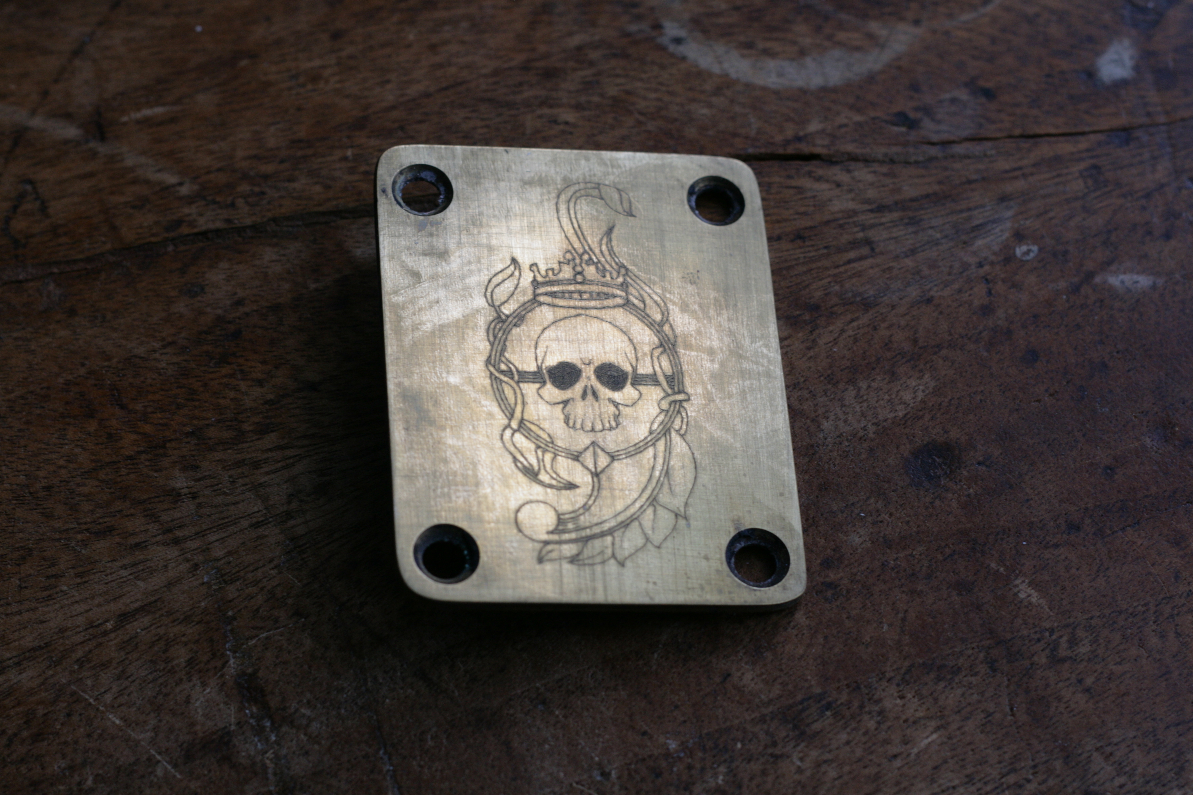 King of the dead neck plate Brass