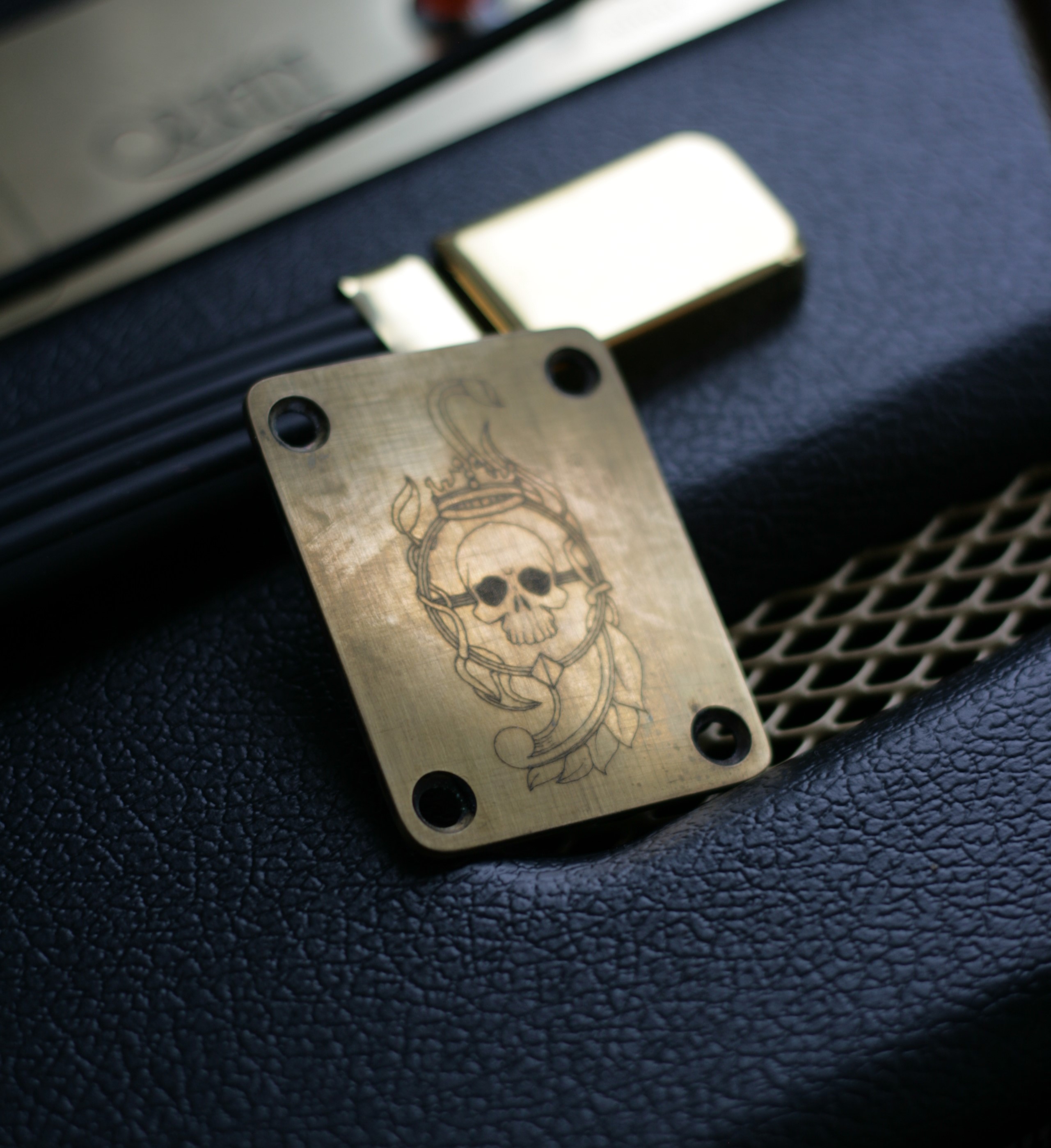King of the dead neck plate Brass