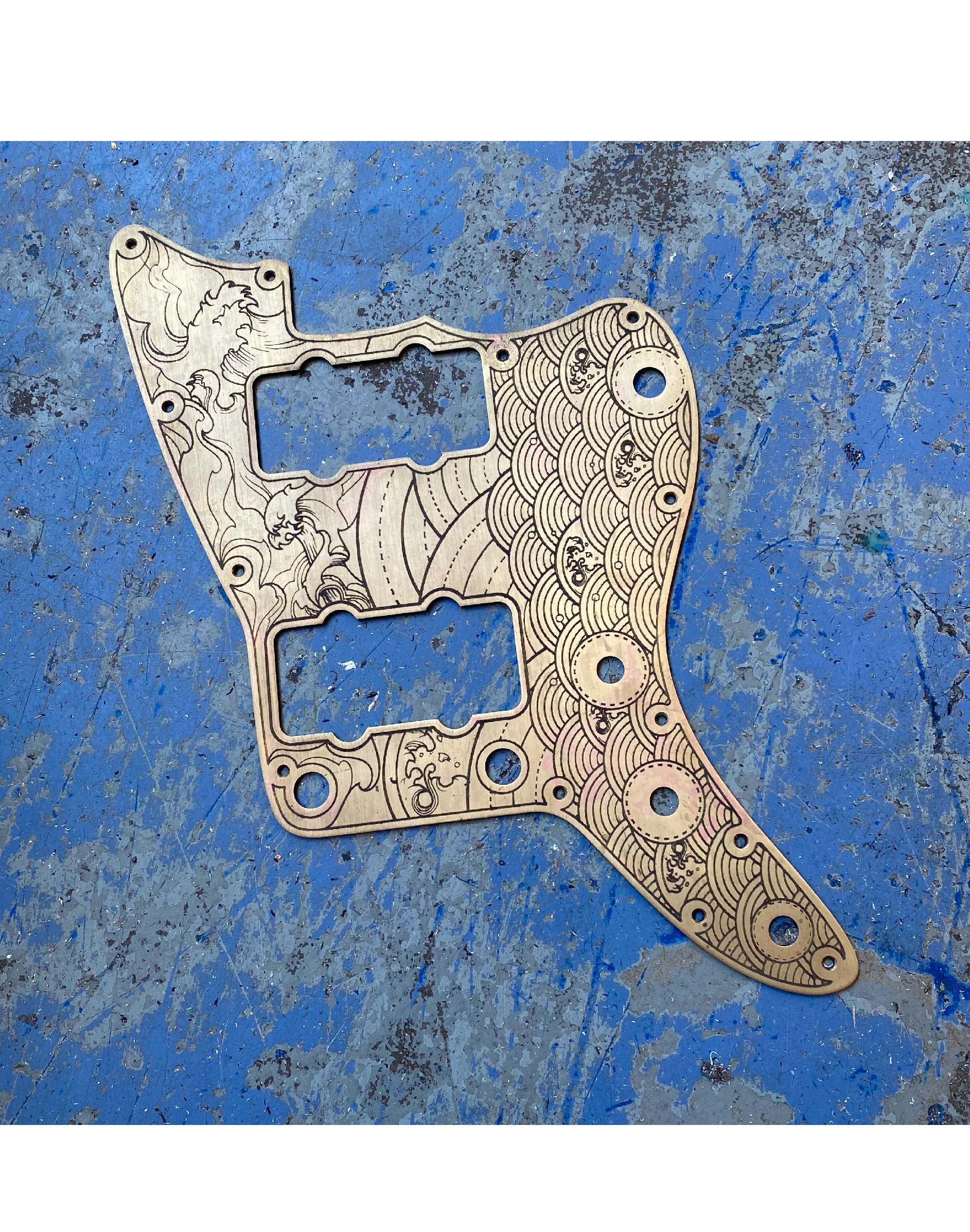 JM seigaiha brass