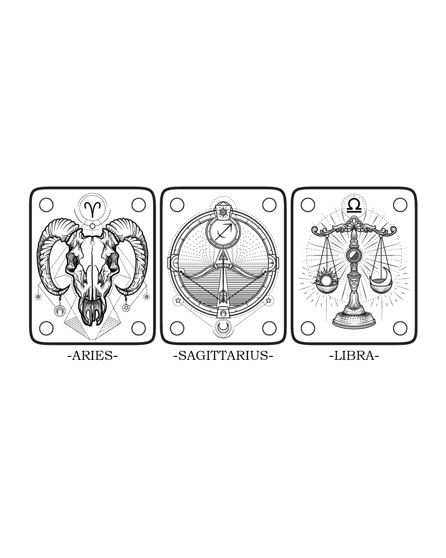 ZODIAC NECKPLATE ARIES SAGITTARIUS LIBRA