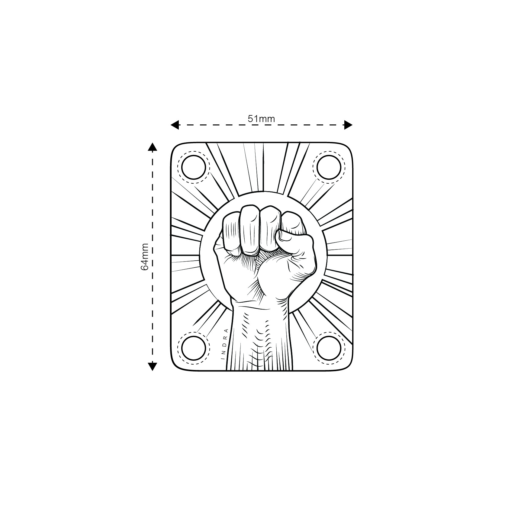 fist neck plate dimensions
