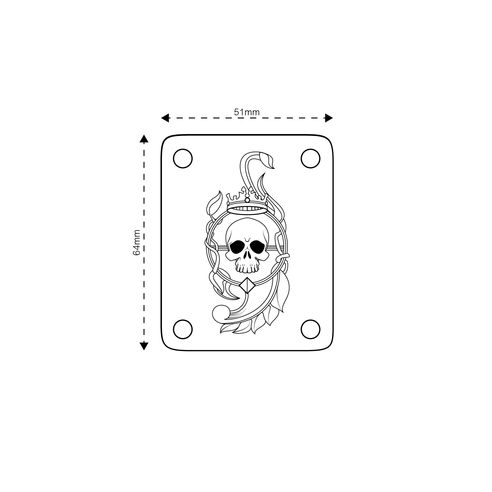 neck plate king of the dead measurements