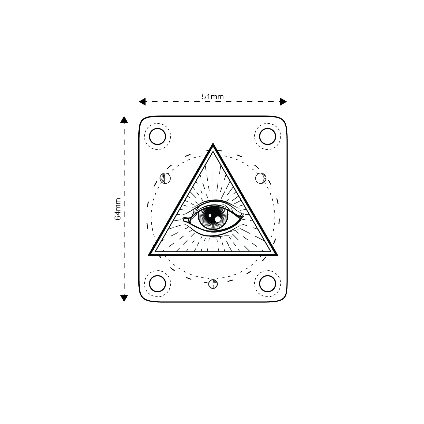 Sacred eye neck plate measurements